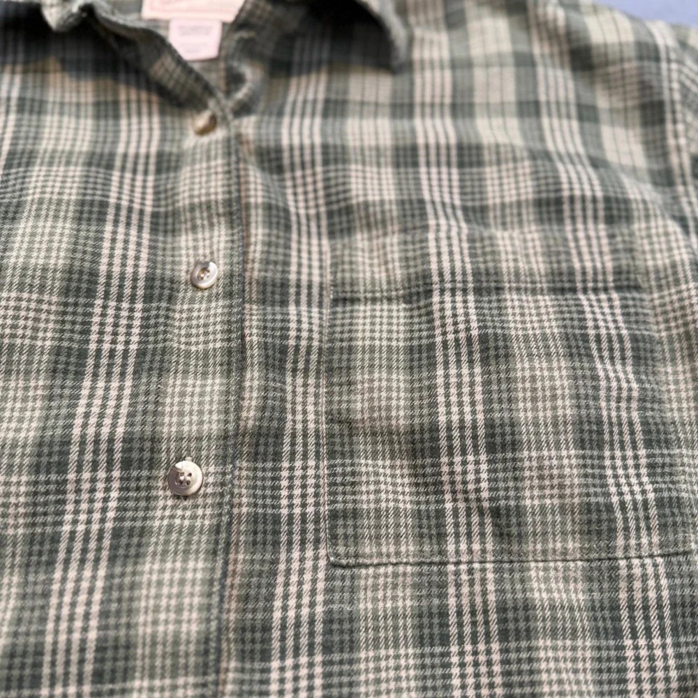 Woolrich Button Down Shirt Womens Medium Cabincore Plaid Green Cotton Long - Picture 4 of 9